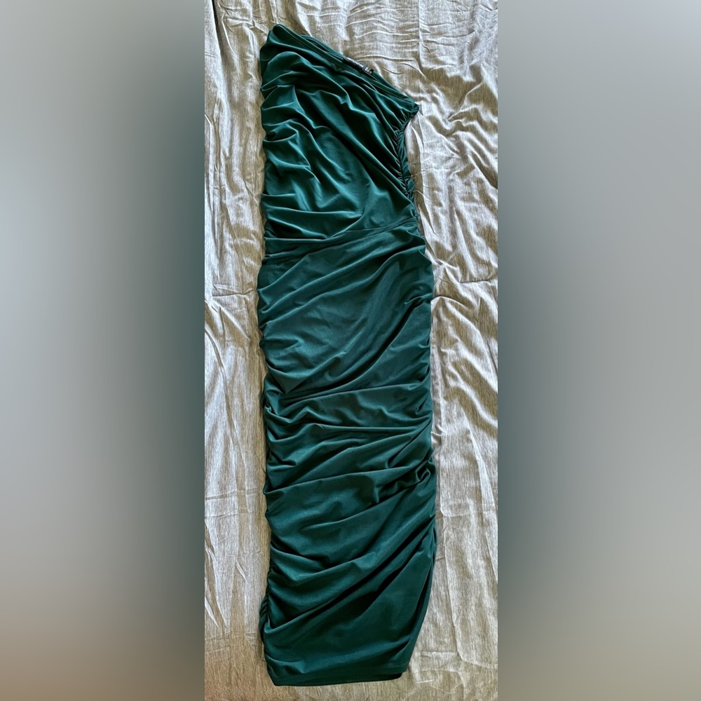 Emerald One Shoulder Dress